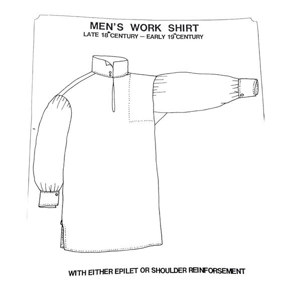 Period Impressions 756 Men’s Work Shirt 18/19 Century Sewing Pattern Uncut FF - Picture 2 of 4